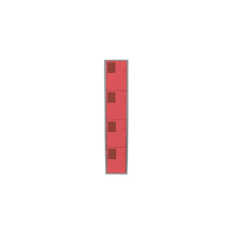 Locker Color Rojo - 4 Puertas